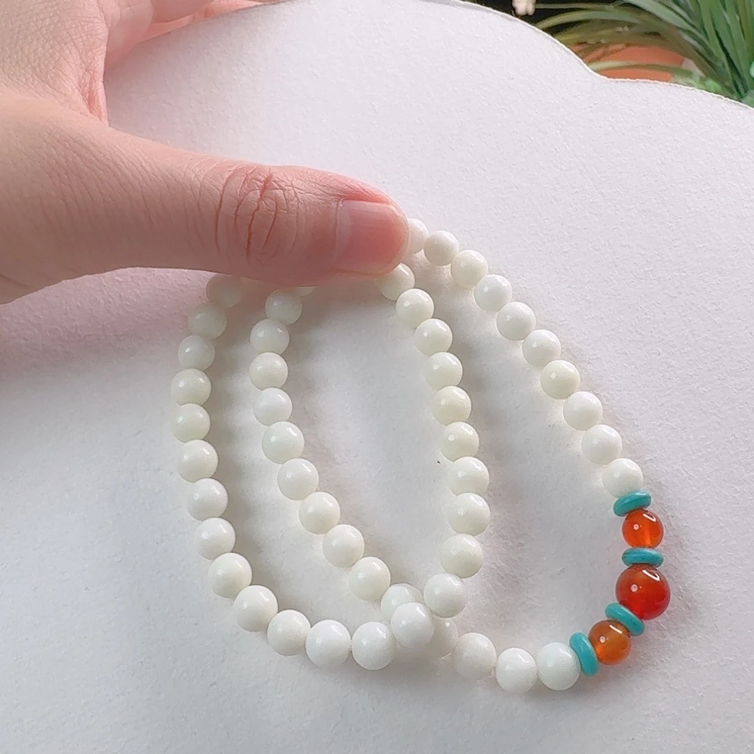 手链未镶嵌蓝田玉（蛇纹石化大理石玉）