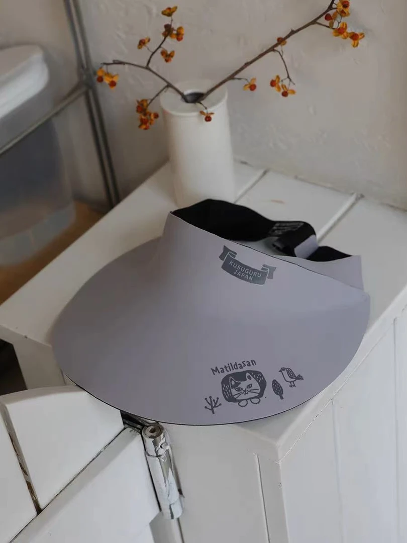 M631日本kusuguru防晒帽子成人儿童爬猫灰色8206-1