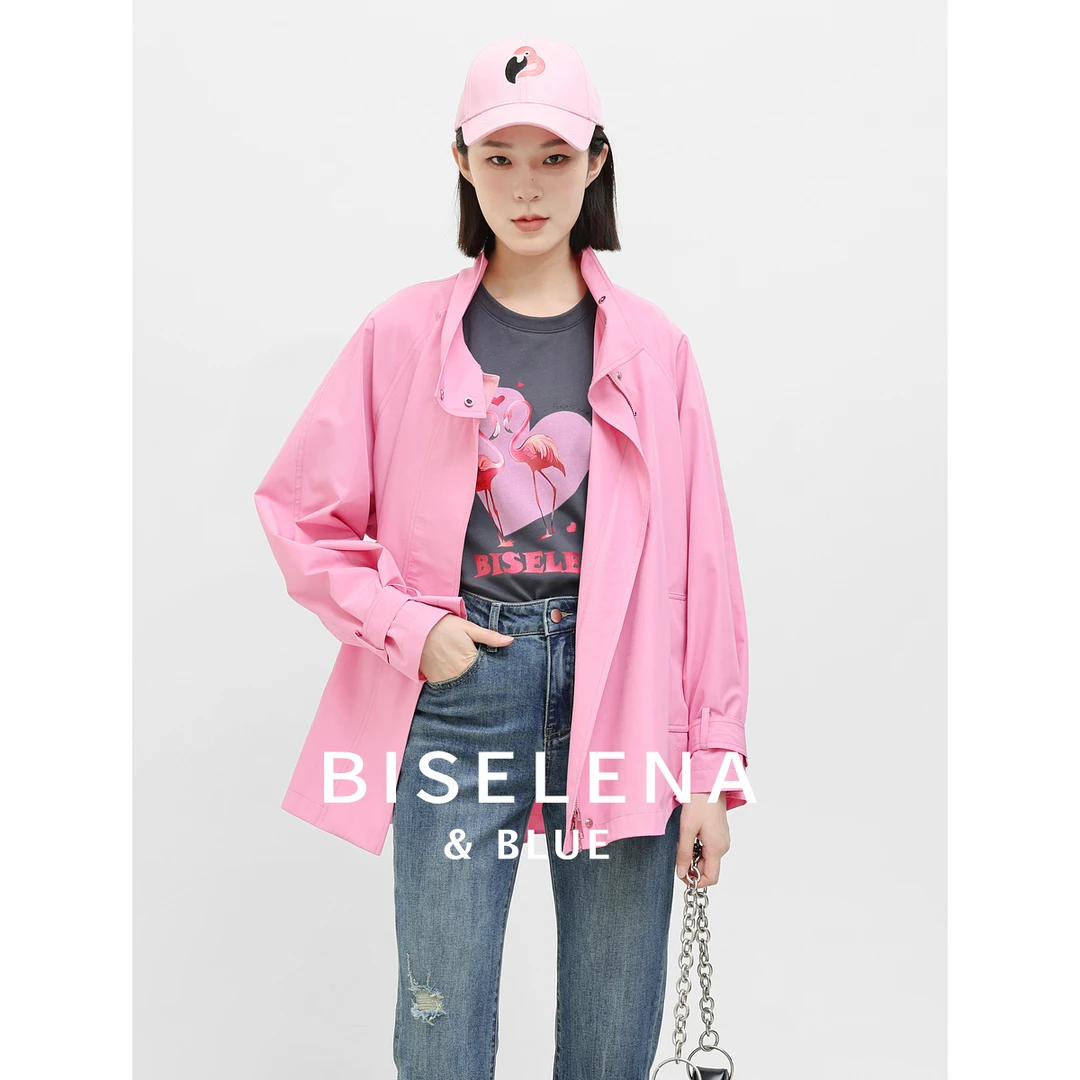 贝茜妮小立领轻户外风时尚风衣2025年春季新款上衣