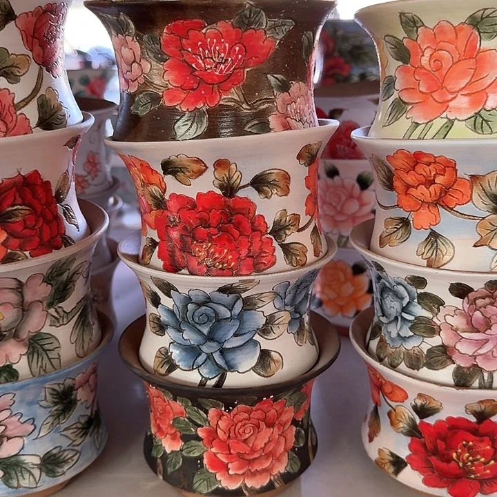 紫砂花盆景德镇陶瓷