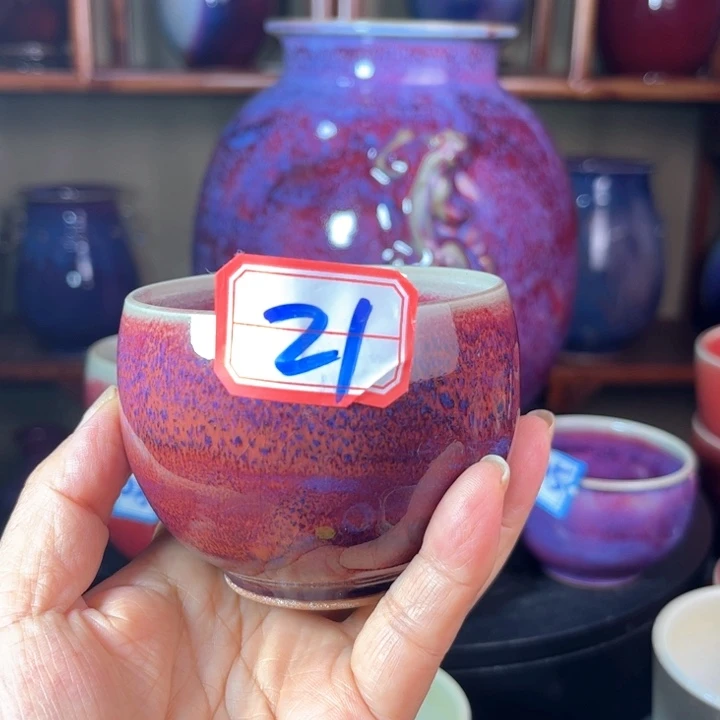 瓷片钧瓷手工艺品杯子