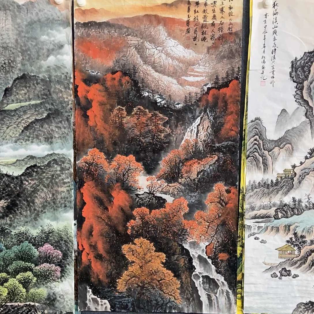 国画四尺山水一副