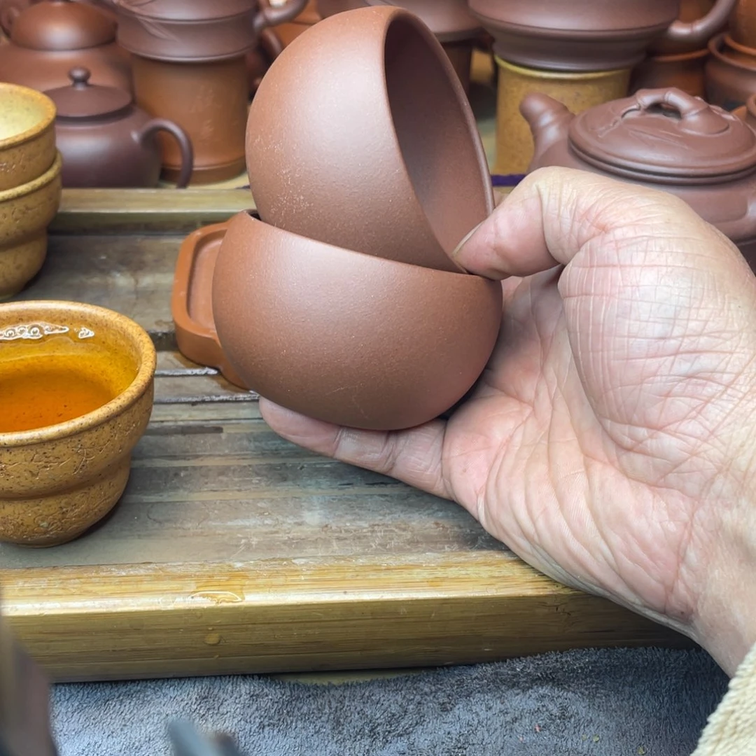 茶壶紫砂原矿底槽青主人杯试料