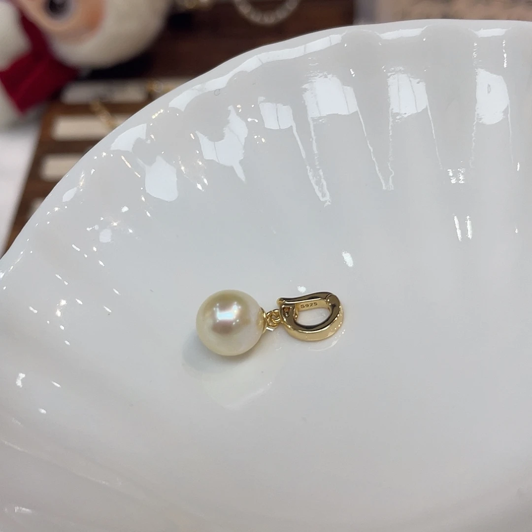 吊坠(不含链)银S925镶嵌海水珍珠