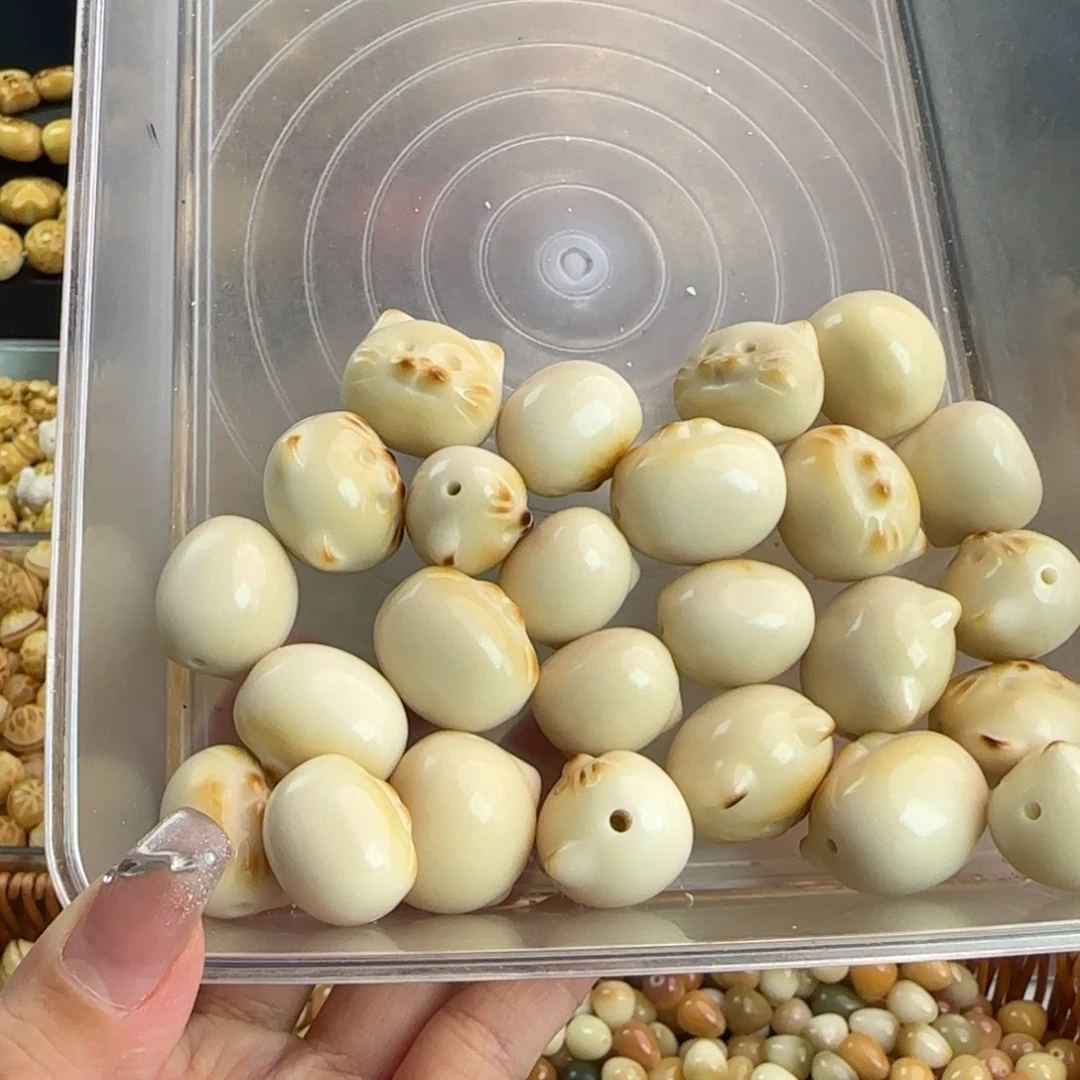 吊坠菩提根/象牙果微瑕牙果炭烤胡须猫25颗