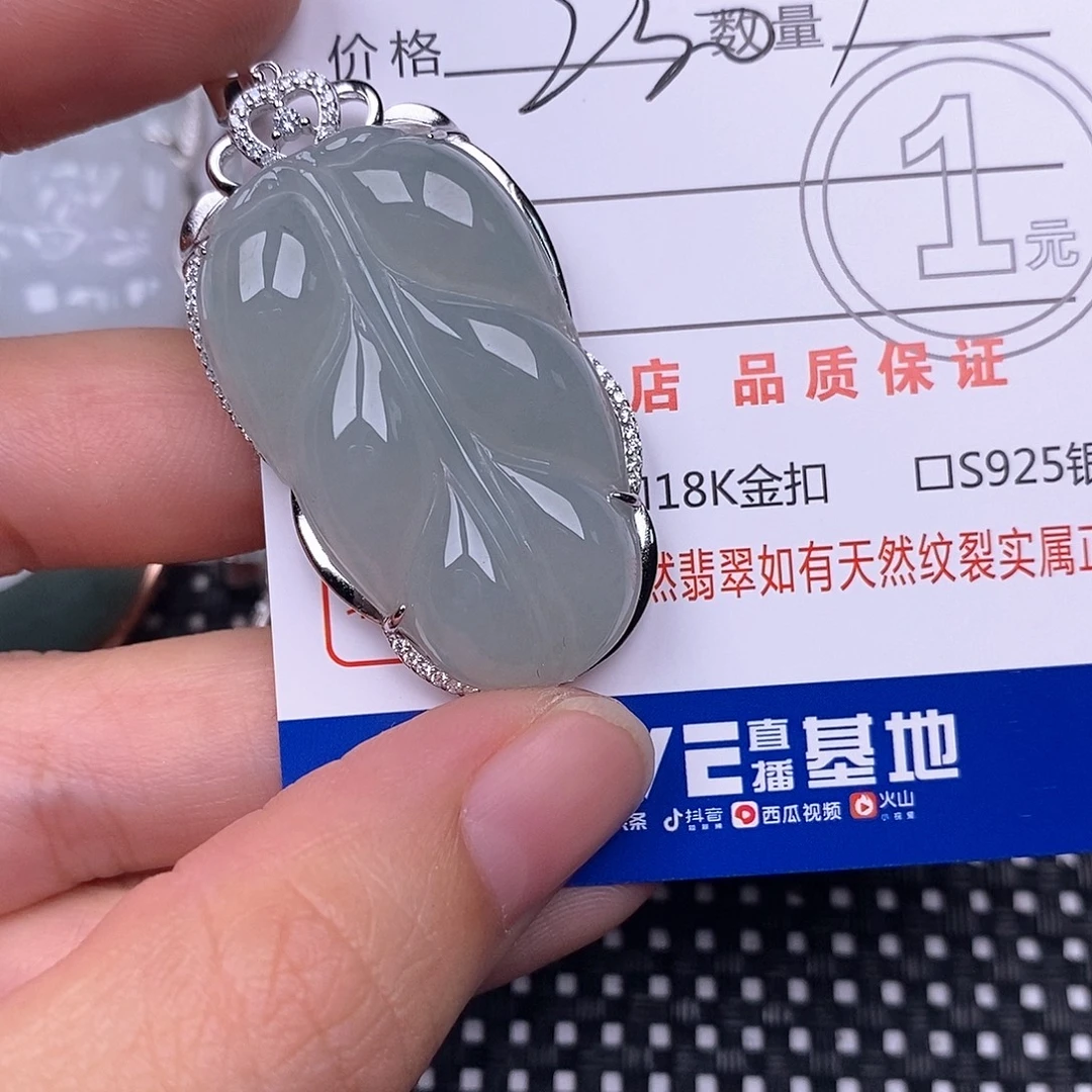 一****翡翠银S925镶嵌颈饰