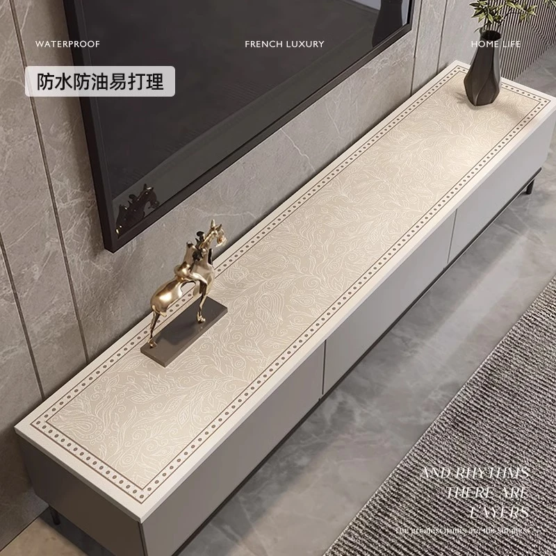 电视柜餐边柜轻奢高级感免洗桌布防水防油隔热防烫桌垫台面保护垫