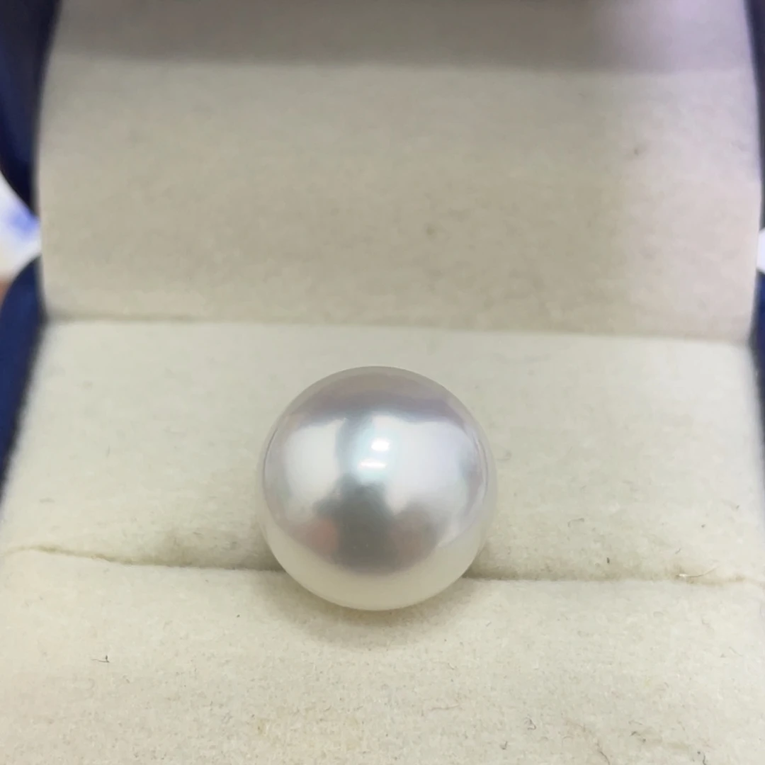 海水珍珠裸珠13-14mm冷光澳白正圆