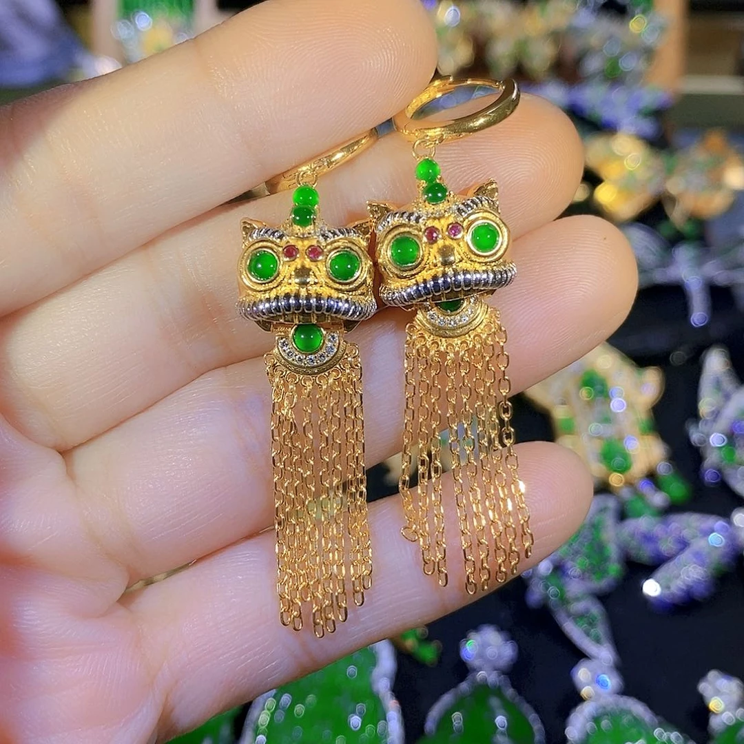 吊坠(不含链)银S925镶嵌翡翠