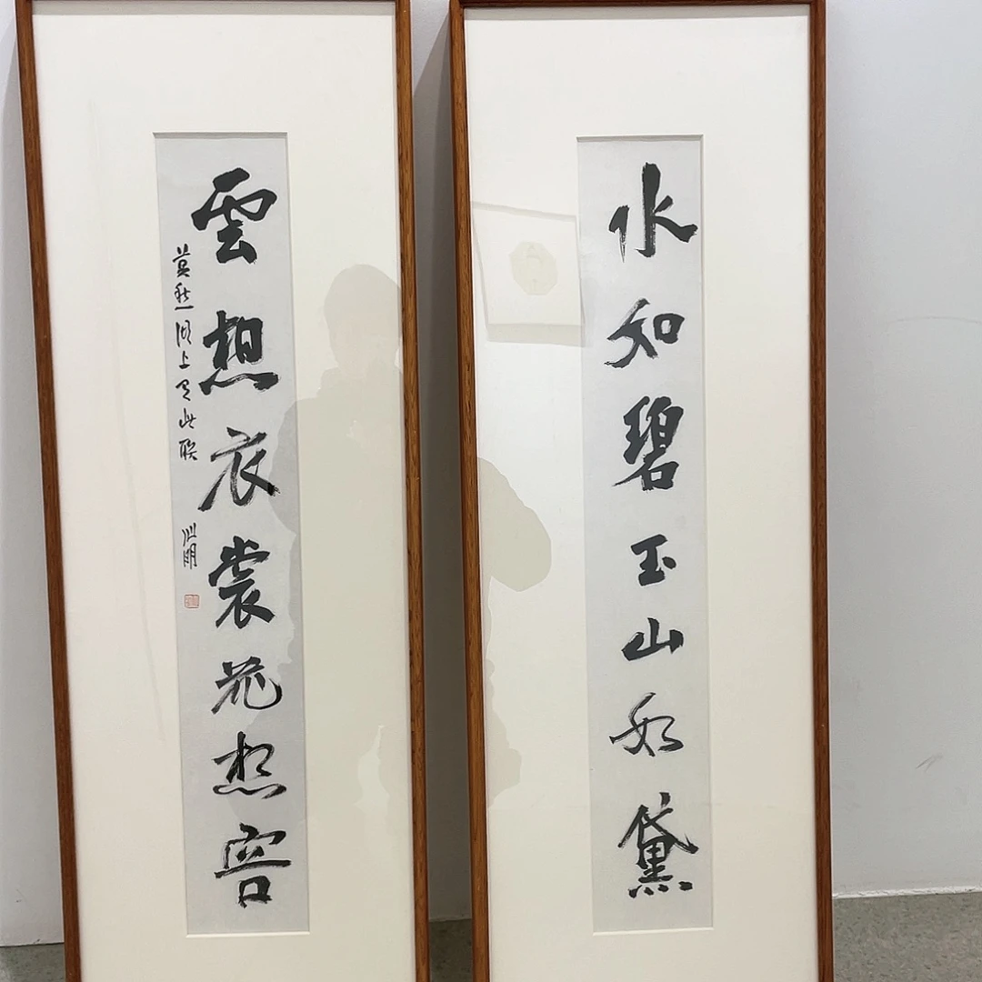 国画渔*金心明书法对联