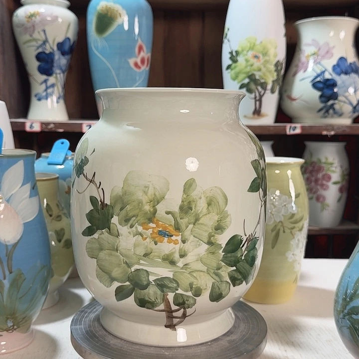 冬瓜高27绿绿牡丹新款陶瓷陶瓷陶瓷