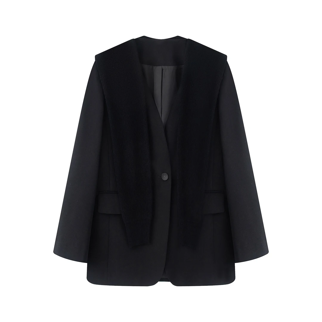 3111{艾}2025女装秋季新款休闲设计感披肩多巴胺服装女西装外套女