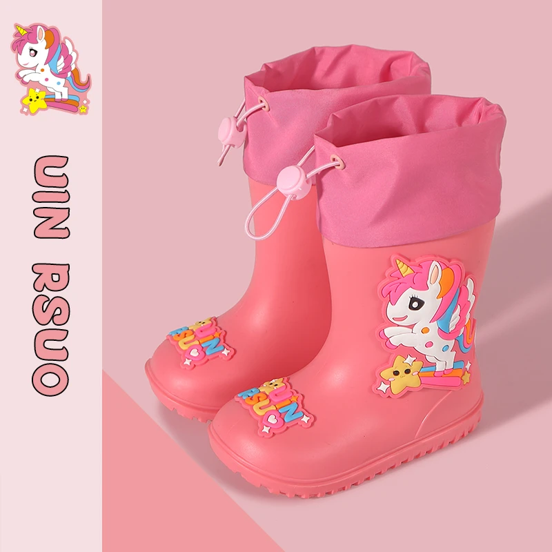 儿童雨靴款卡通男童女童雨靴小孩宝宝雨鞋防滑防水幼儿园小童水鞋