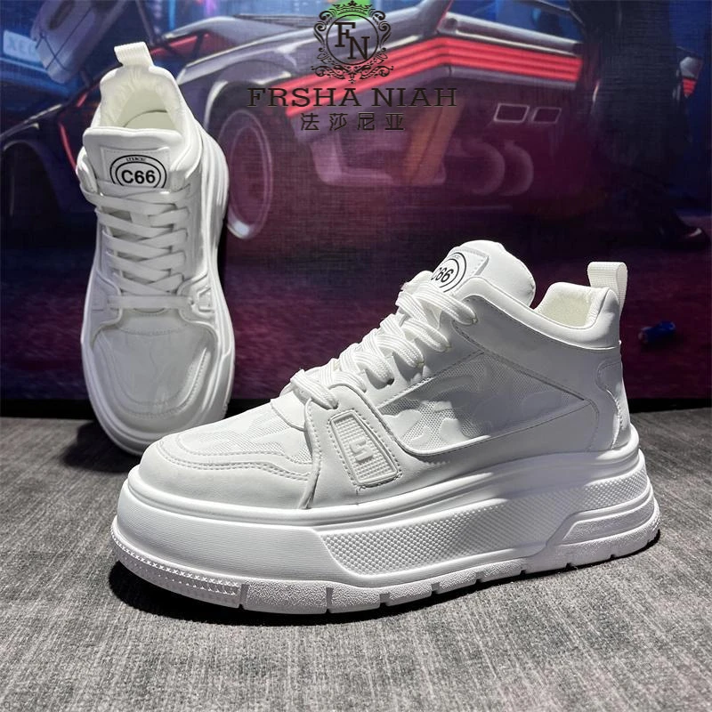 法莎尼亚厚底韩版增高运动板鞋夏季薄款透气时尚耐磨防滑休闲男鞋