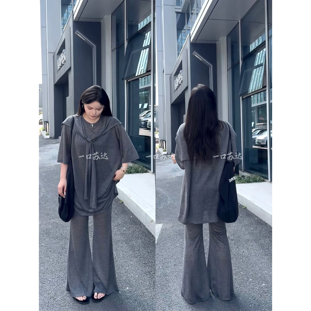 一口苏达主理人私服 韩系ins松弛感慵懒洋气小众女装遮肉显瘦套装