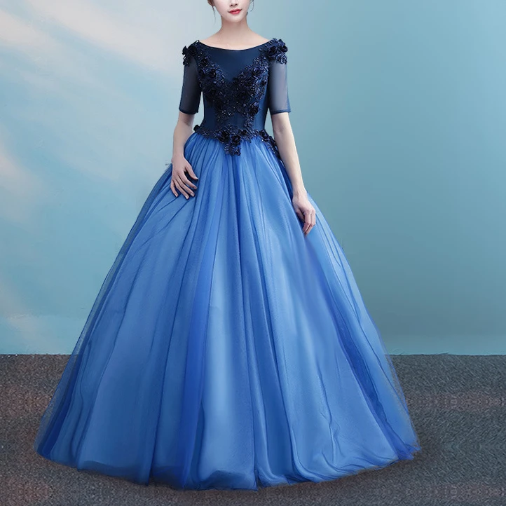 晚礼服法式声乐艺考美声独唱主持人演出服在逃公主风成人礼蓬蓬裙