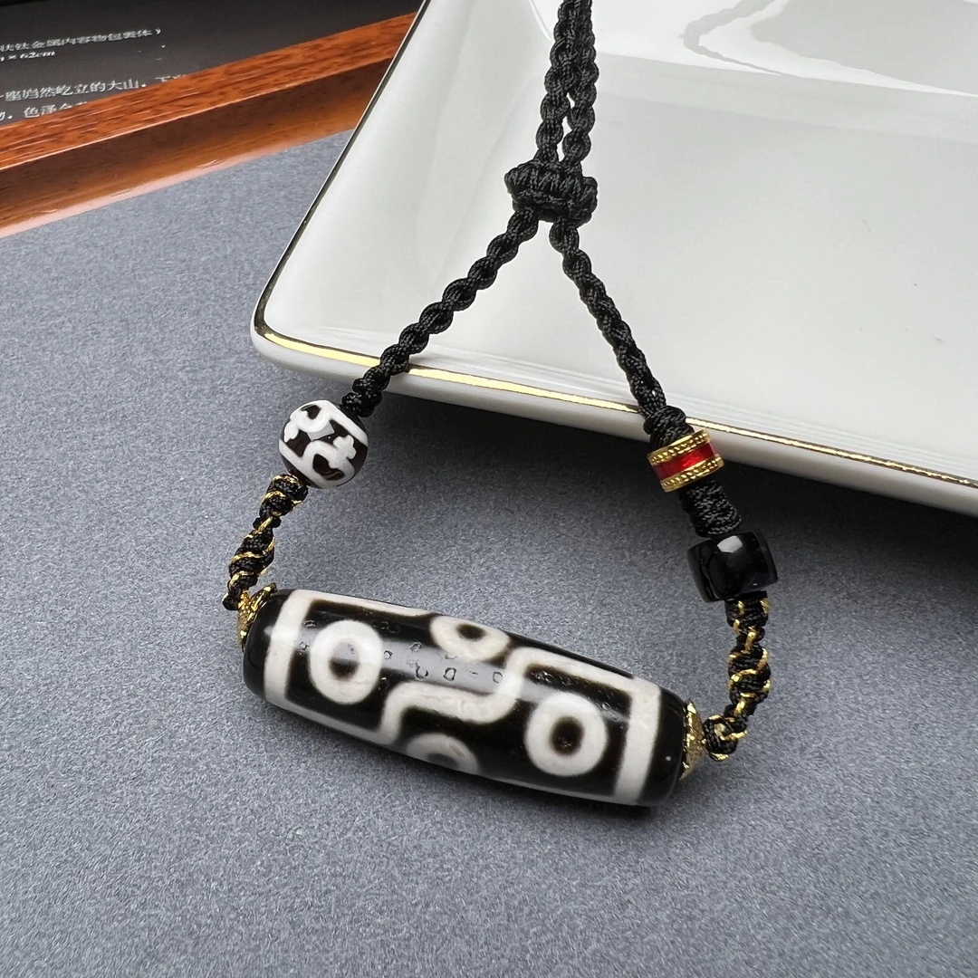 【艺心珠宝】玛瑙行运黑白九眼项链T09035