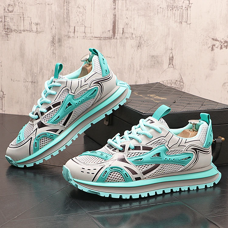 夏季新款男士阿甘鞋网面透气时尚休闲百搭韩版潮流跑步厚底男鞋子