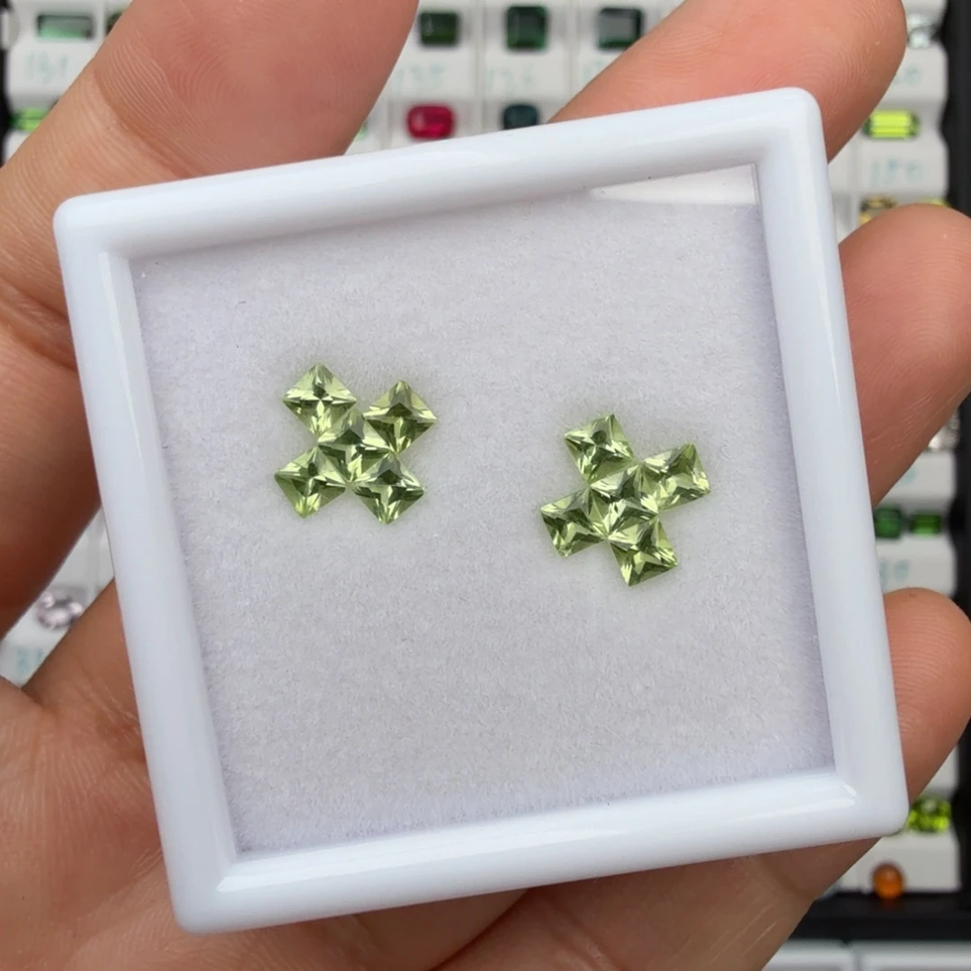 未镶嵌橄榄石笔搁天然方3*3mm10颗