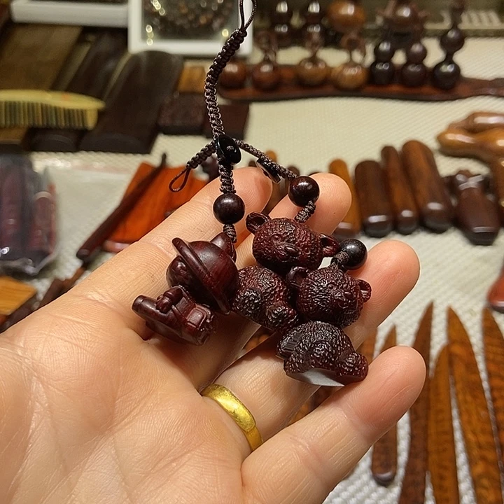 印度小叶紫檀檀香紫檀三个一组