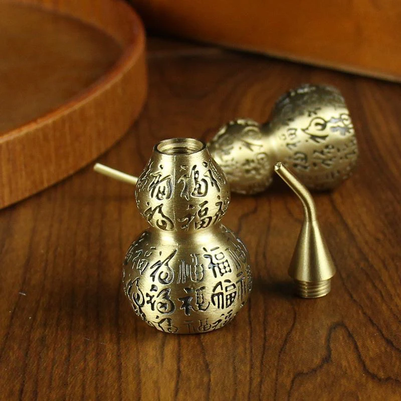 黄铜百福小葫芦摆件家居装饰小摆件