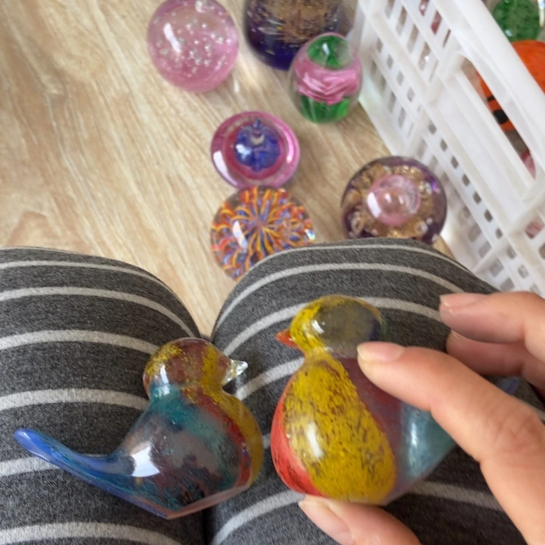 琉璃手工艺品微瑕一对