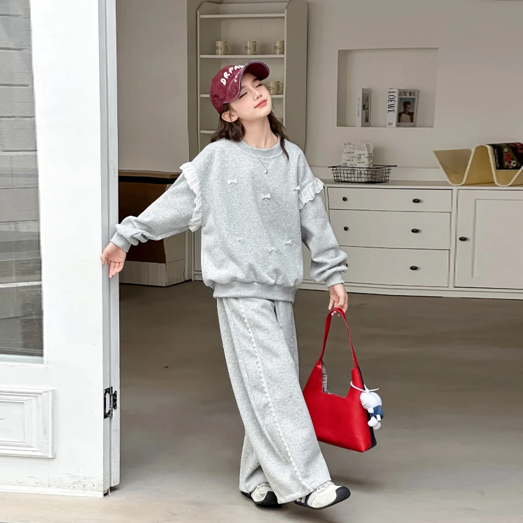 简约潮牌店铺儿童服装2025年新款衣服女童装秋装套装6-12岁高级感