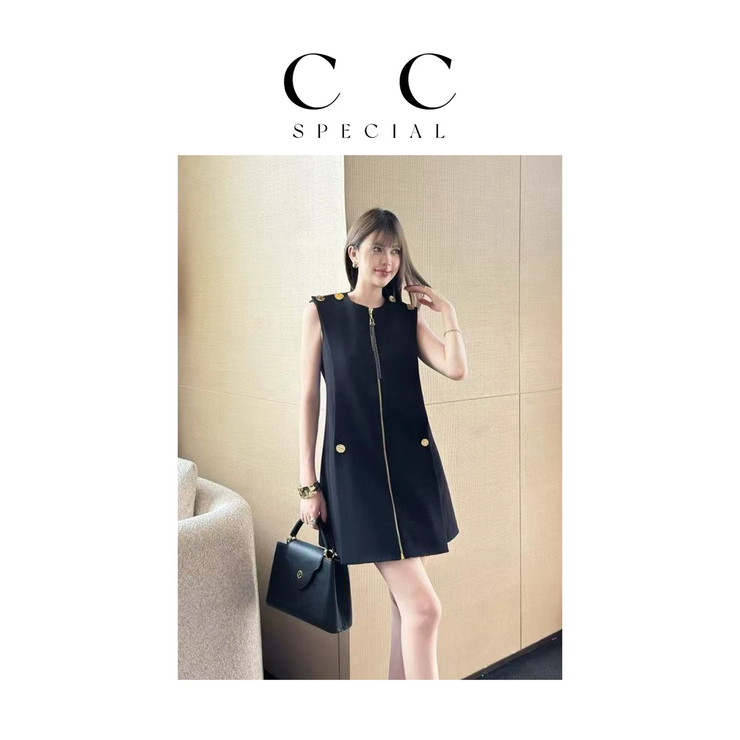 欧美风不规则裙无袖套头连衣裙气质洋气中长款可爱风