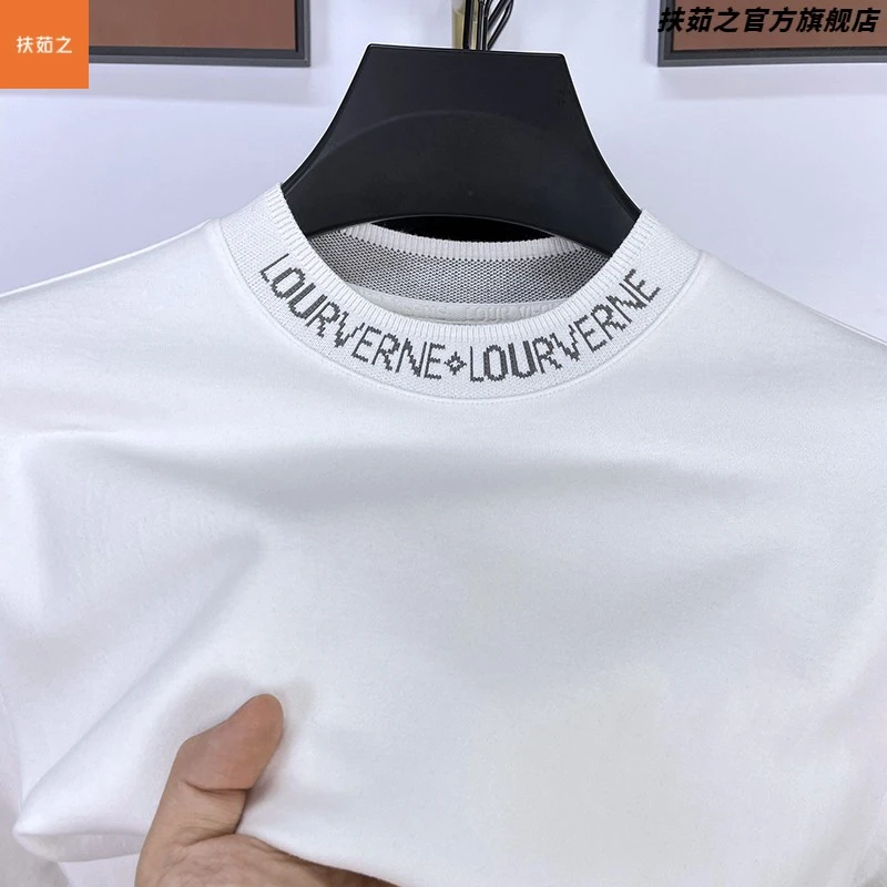 轻奢秋冬款双面绒长袖恤男圆领保暖舒适潮流休闲德绒打底衫上衣