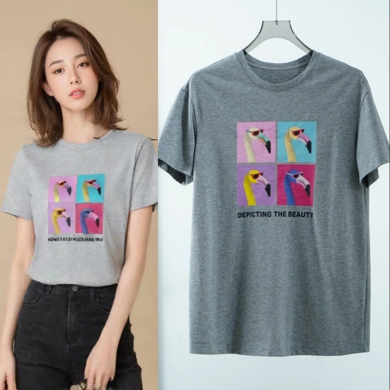 莉推荐【三C・伊】Z613-1 简约短袖T恤衫灰色Y22310116Z20