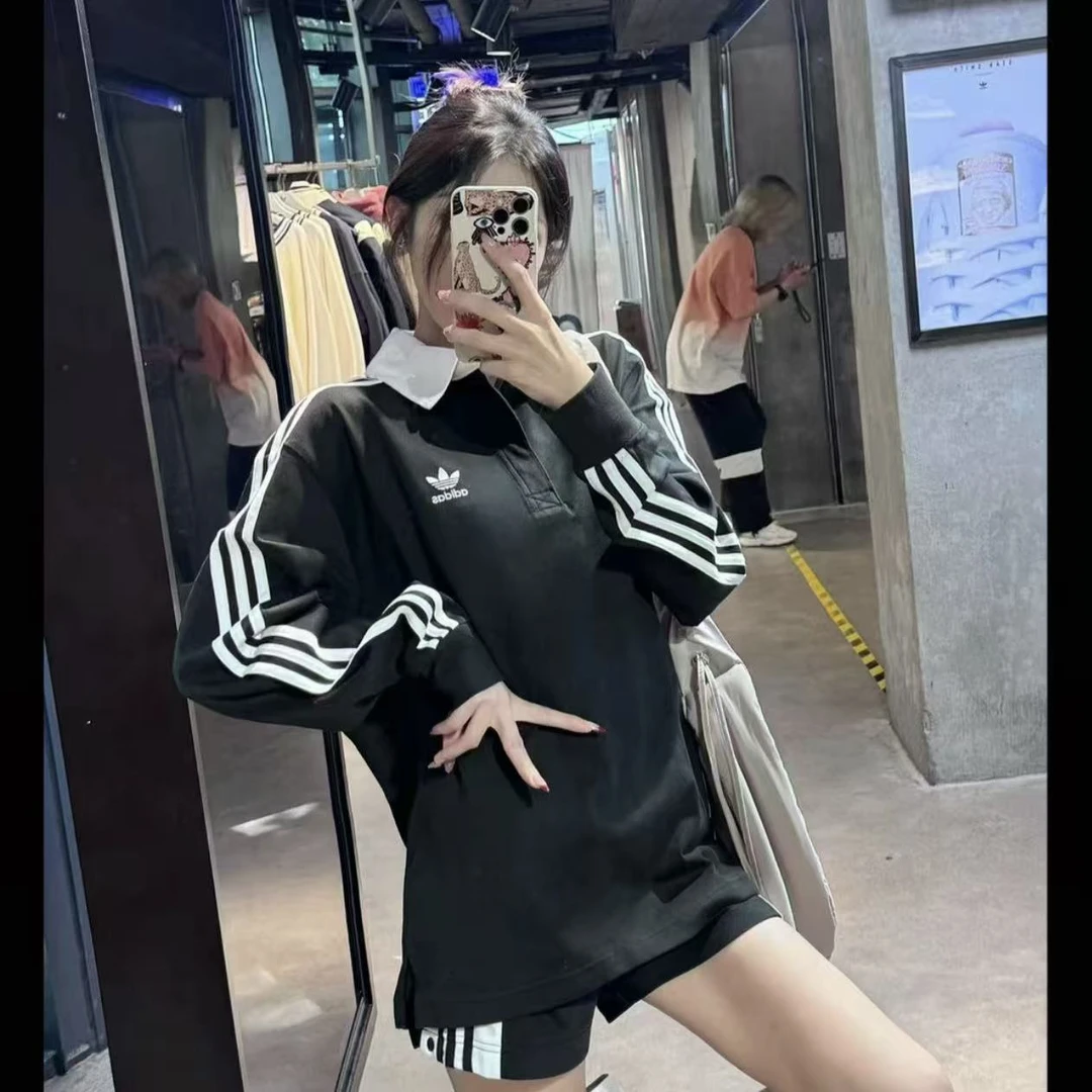 adidas三叶草ADICOLOR欧若风柔软舒适长袖POLO衫IZ4806