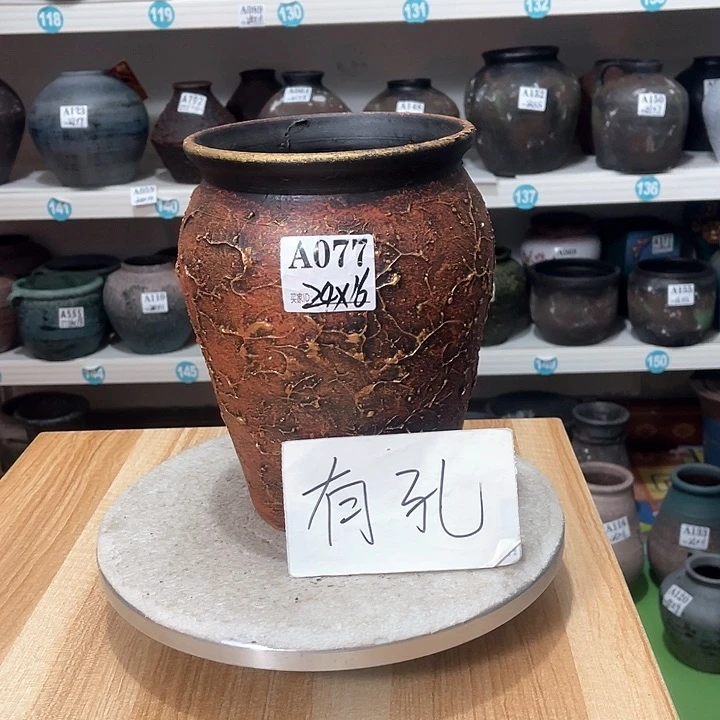 红陶手工制作工艺花盆