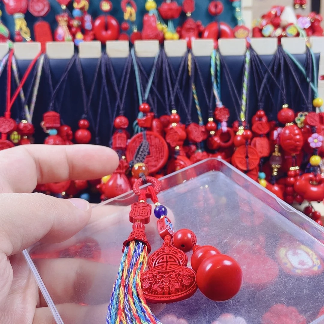 阿***_天然辰砂含辰砂工艺品葫芦手机坠