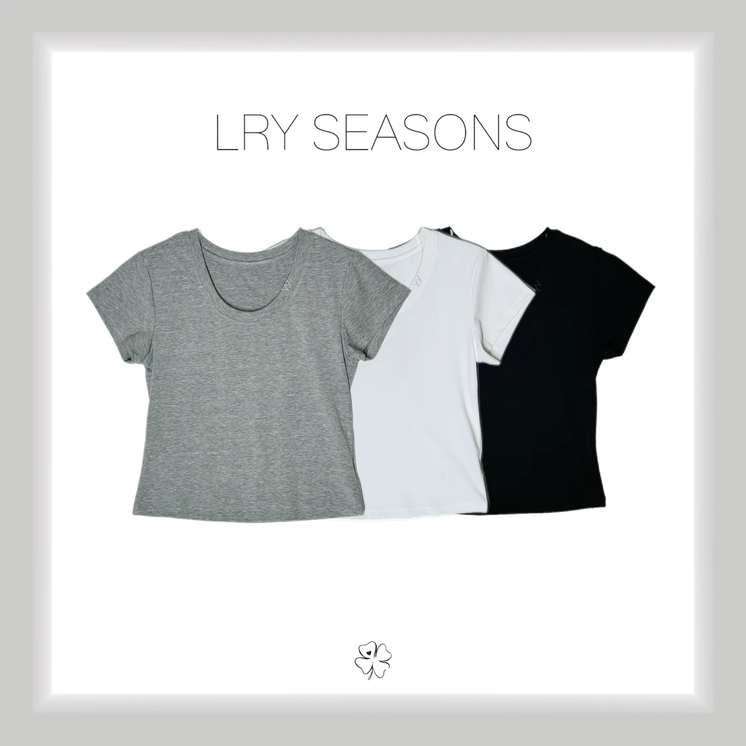 LRY SEASONS |大U领刺绣短袖T恤25018