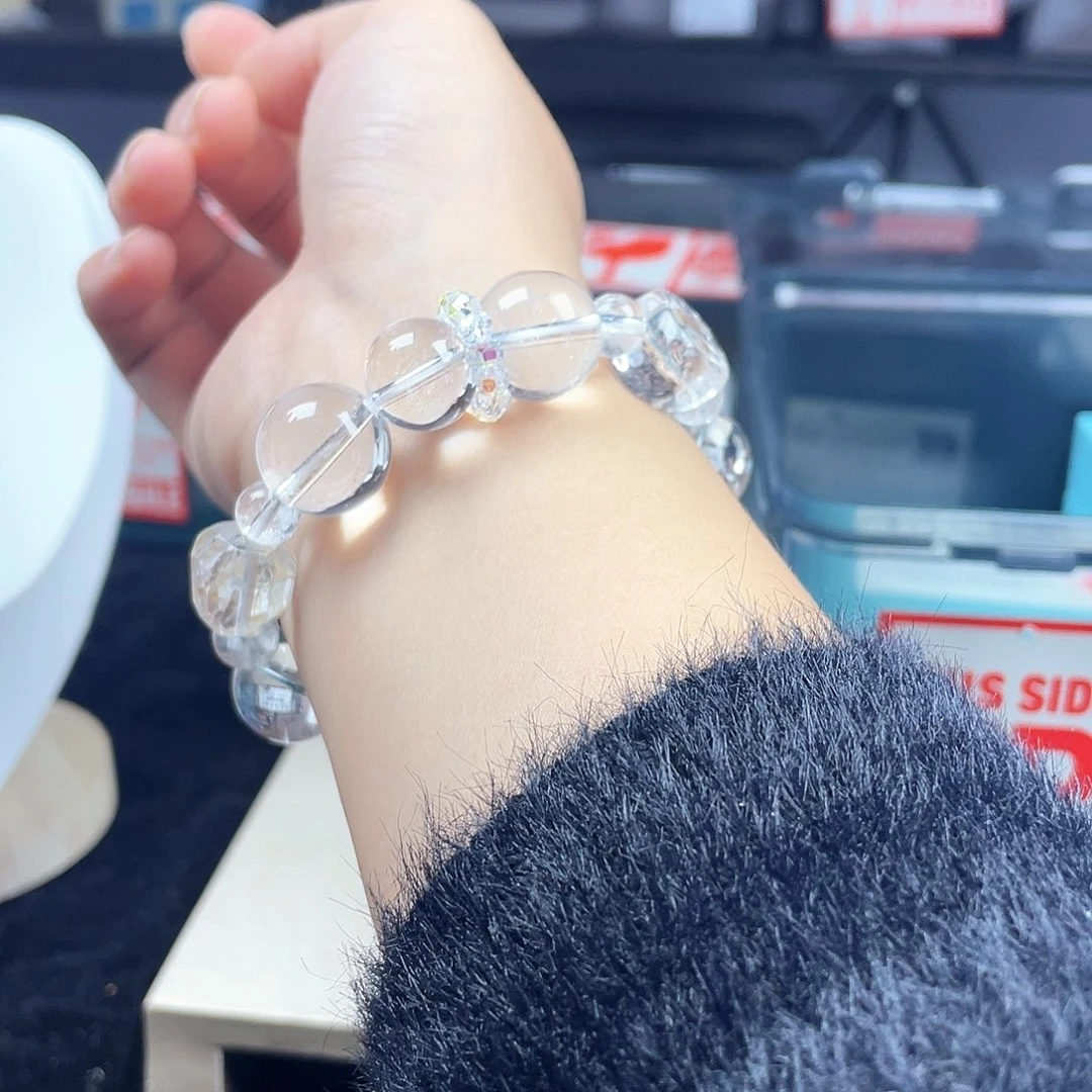 银S925镶嵌手链烟晶