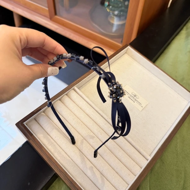 7696蓝色蝴蝶结发箍