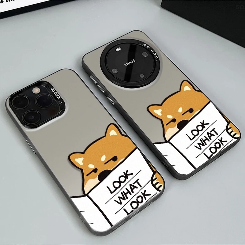 看报柴犬适用苹果16手机壳iPhone15高级14/13华为OPPO小米保护套