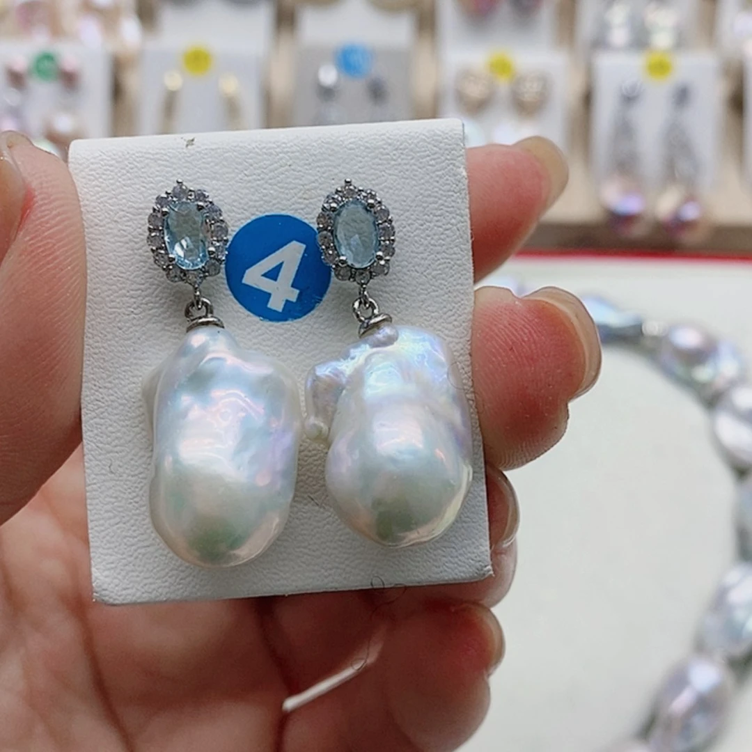 【闪购商品】淡水珍珠耳饰银S925镶嵌