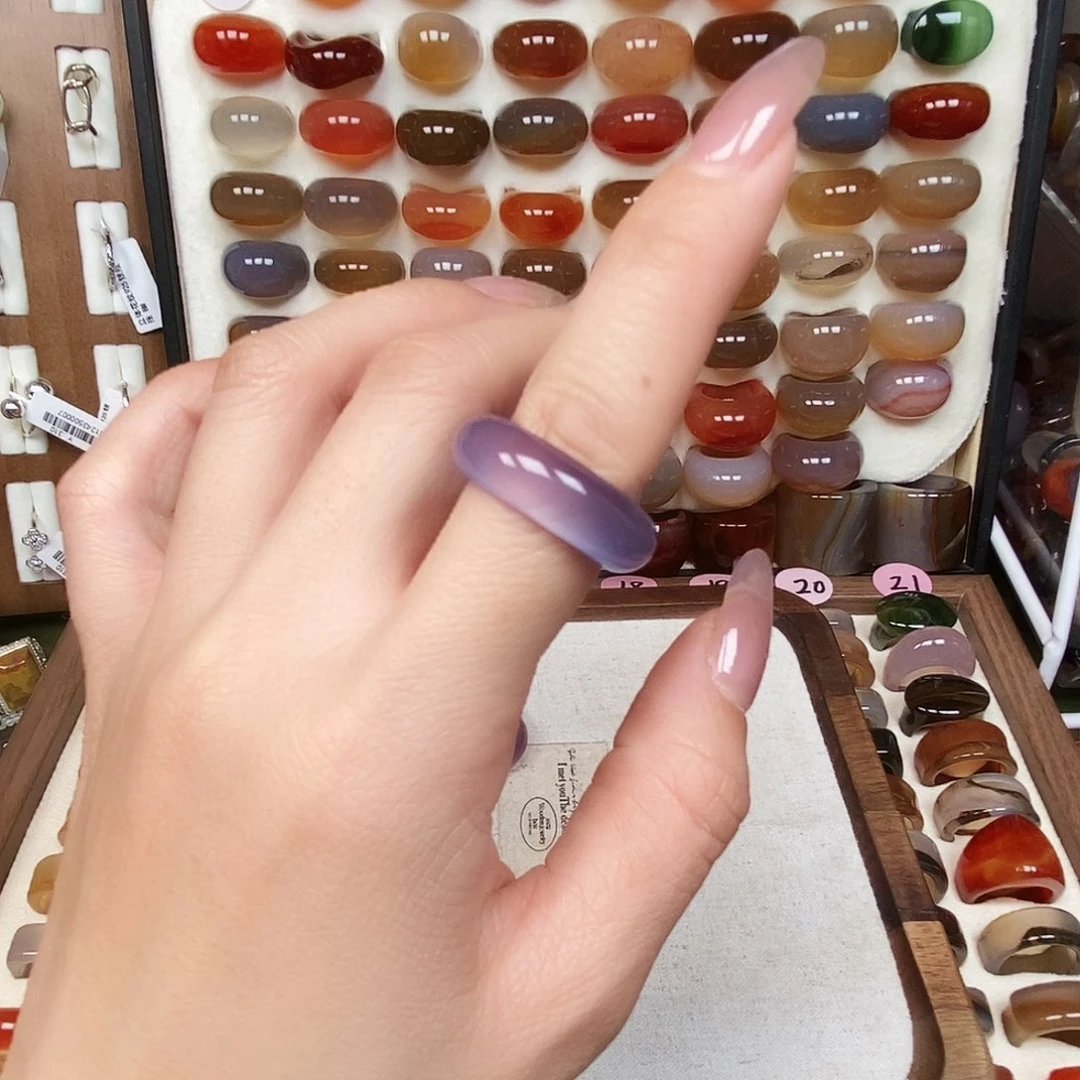 花***楼玛瑙/玉髓未镶嵌戒指