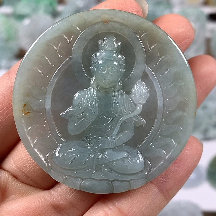 翡翠未镶嵌颈饰大势至菩萨福利