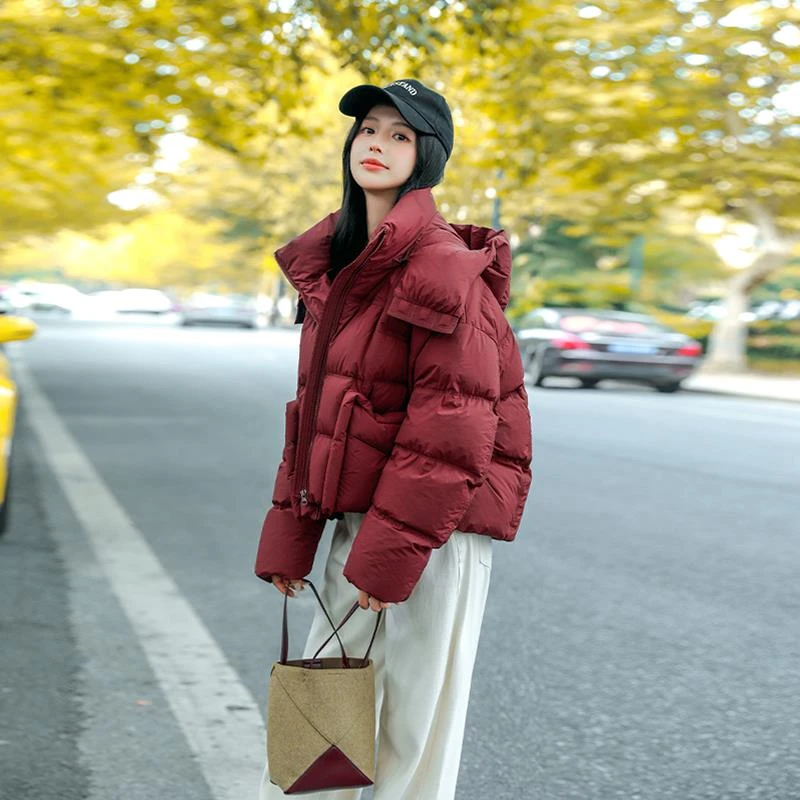 加厚羽绒服女款2024新款时尚冬季短款小个子正品连帽保暖宽