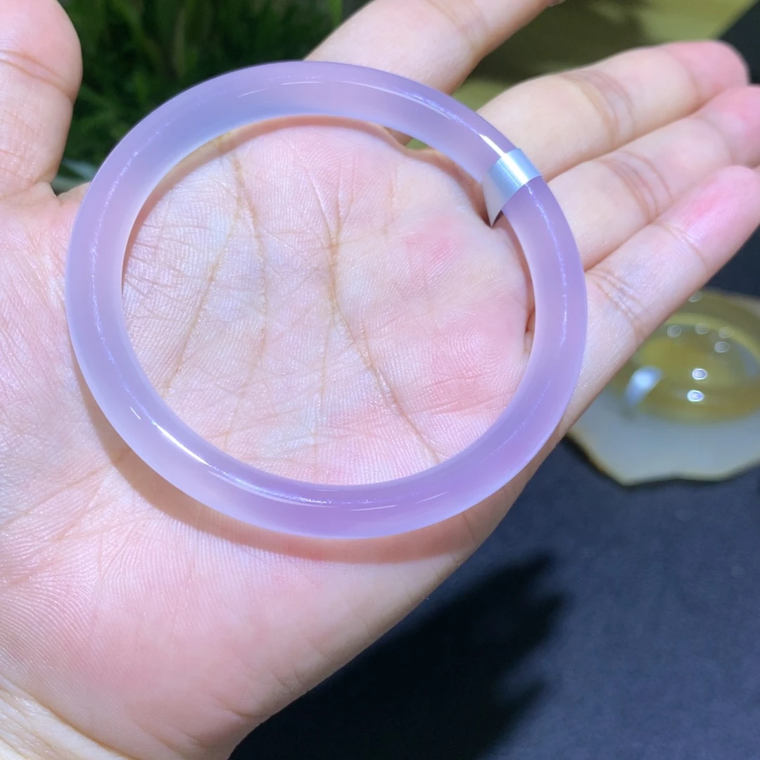 手镯玛瑙/玉髓未镶嵌卡7冰紫美人条