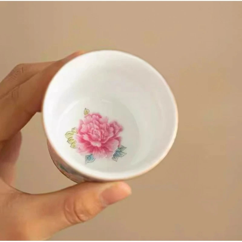 陶瓷万花珐琅彩主人茶杯茶器G1811
