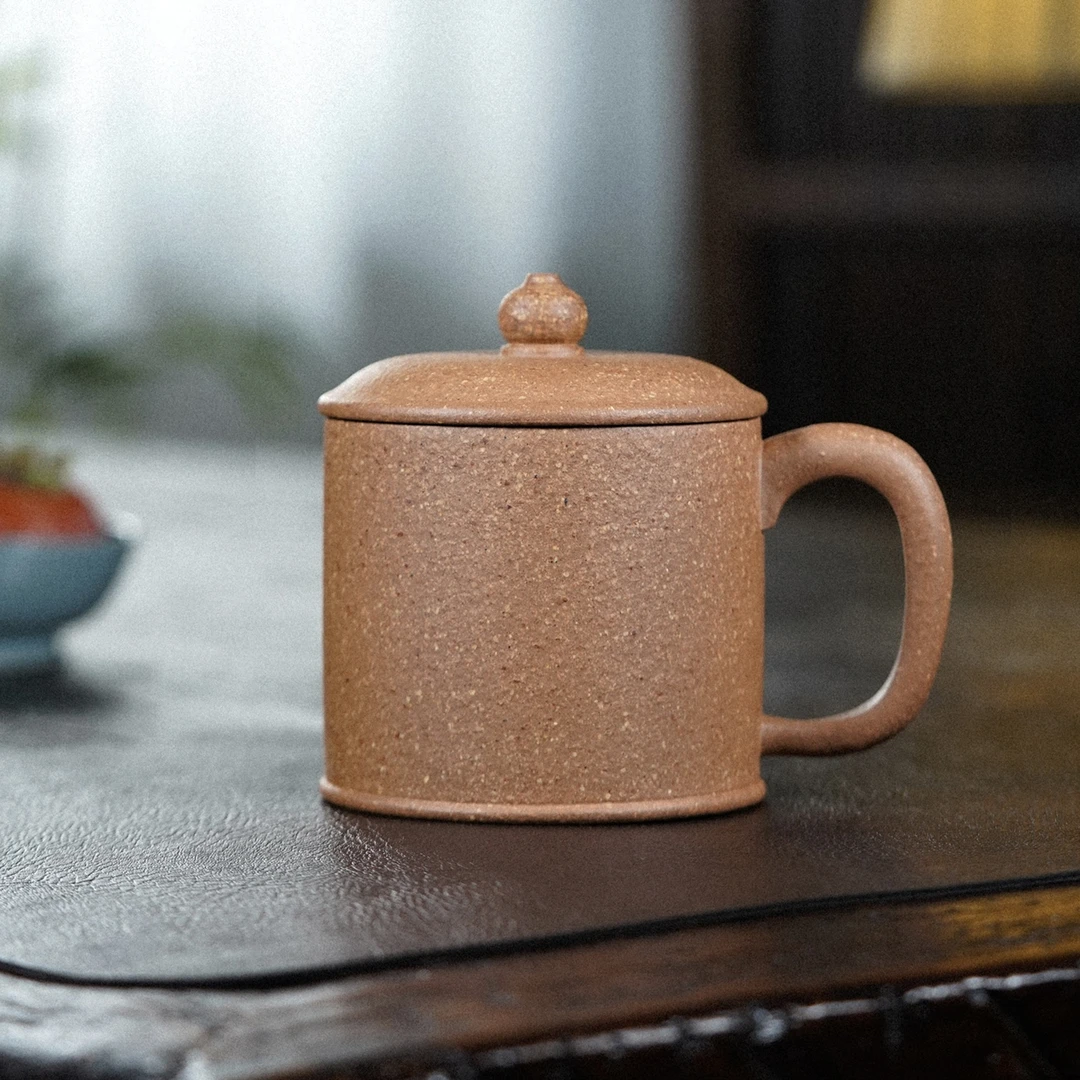 手工研磨金降坡泥宜兴原矿紫砂盖杯