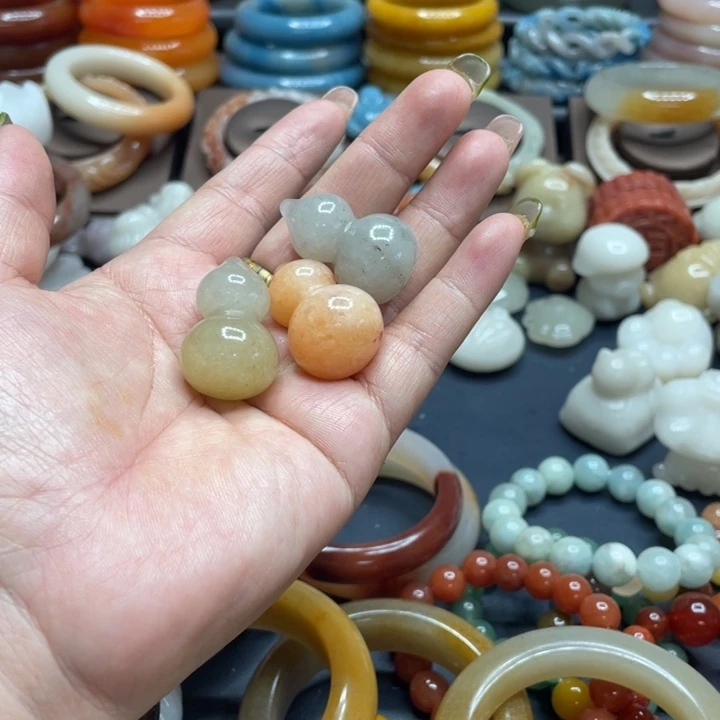 合金手链石英质玉桔*红