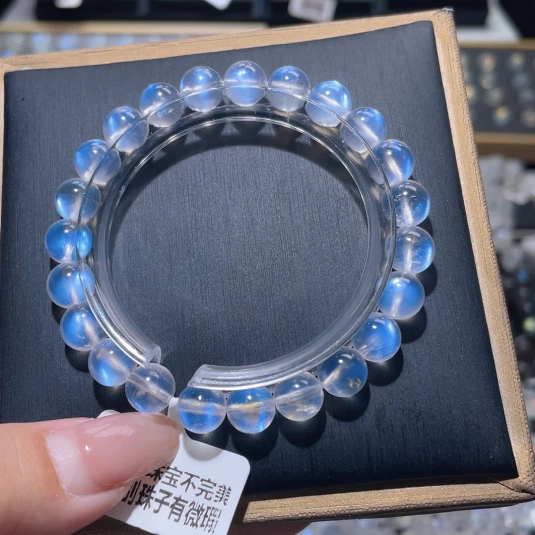 长石手链未镶嵌毕业级蓝月光手链8mm+
