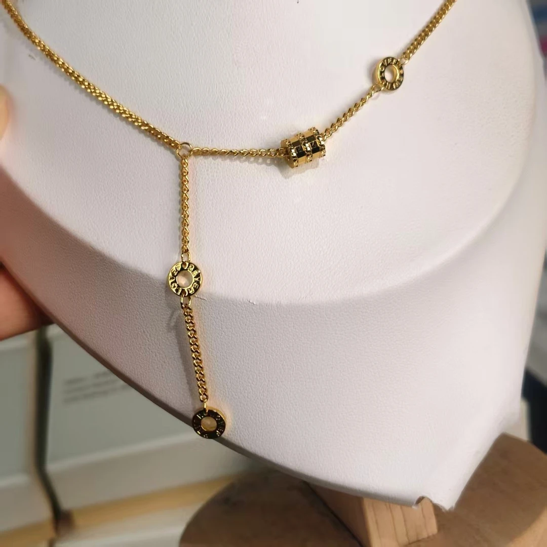 铜合金项链 小蛮腰流苏锁骨链轻奢小众设计感百搭气质1076