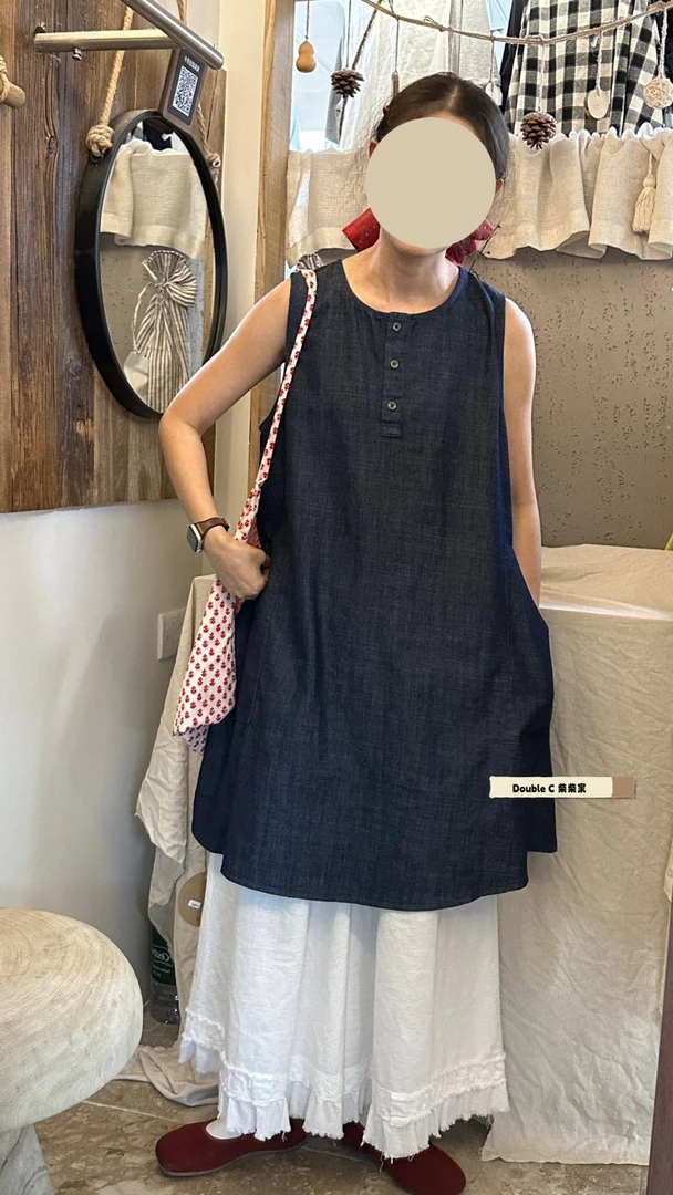 叨叨推荐款 CHAI#97855#牛仔背心裙  FL