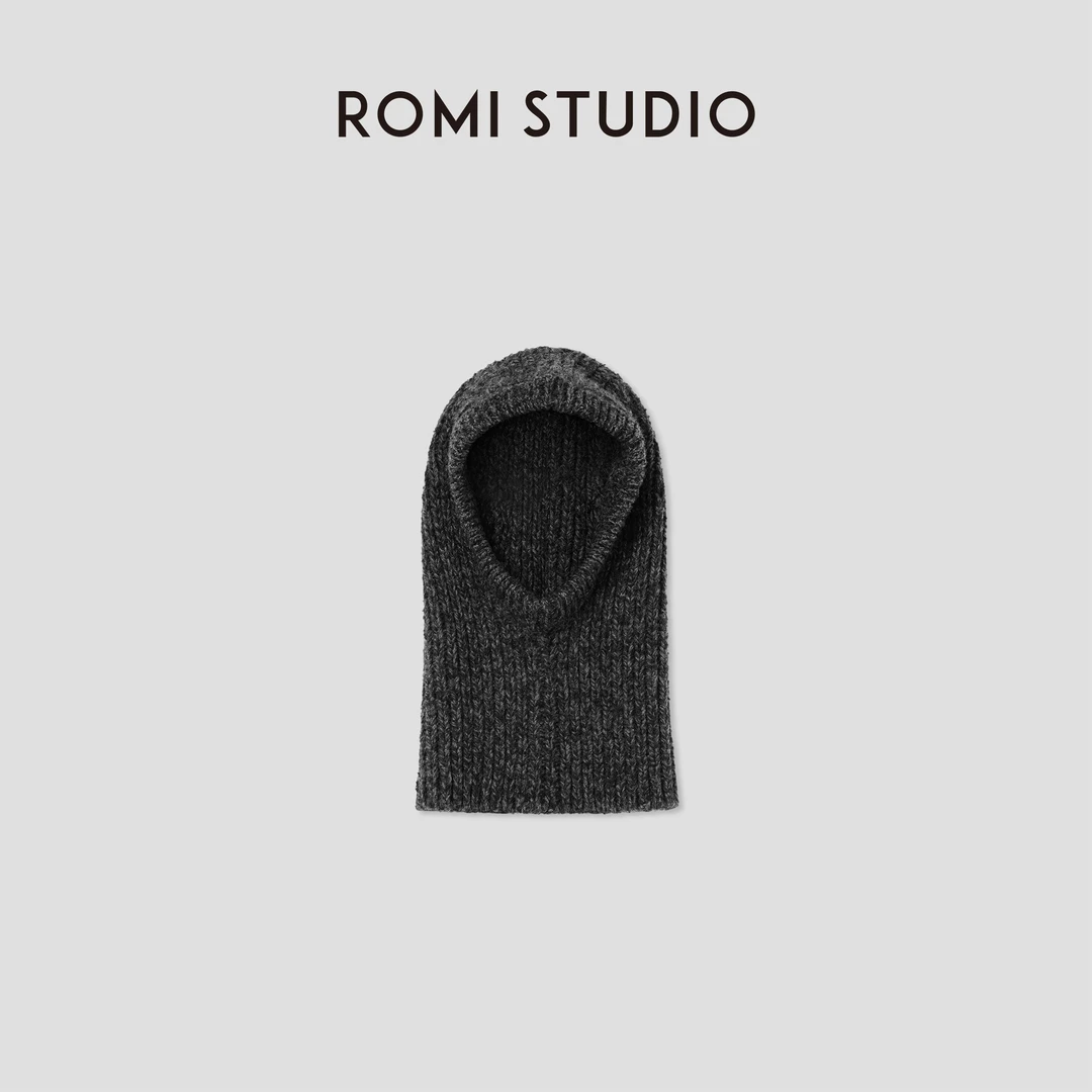 ROMI STUDIO“温暖过冬”绵羊毛混纺粗针巴拉克拉法帽 RW24WP71032