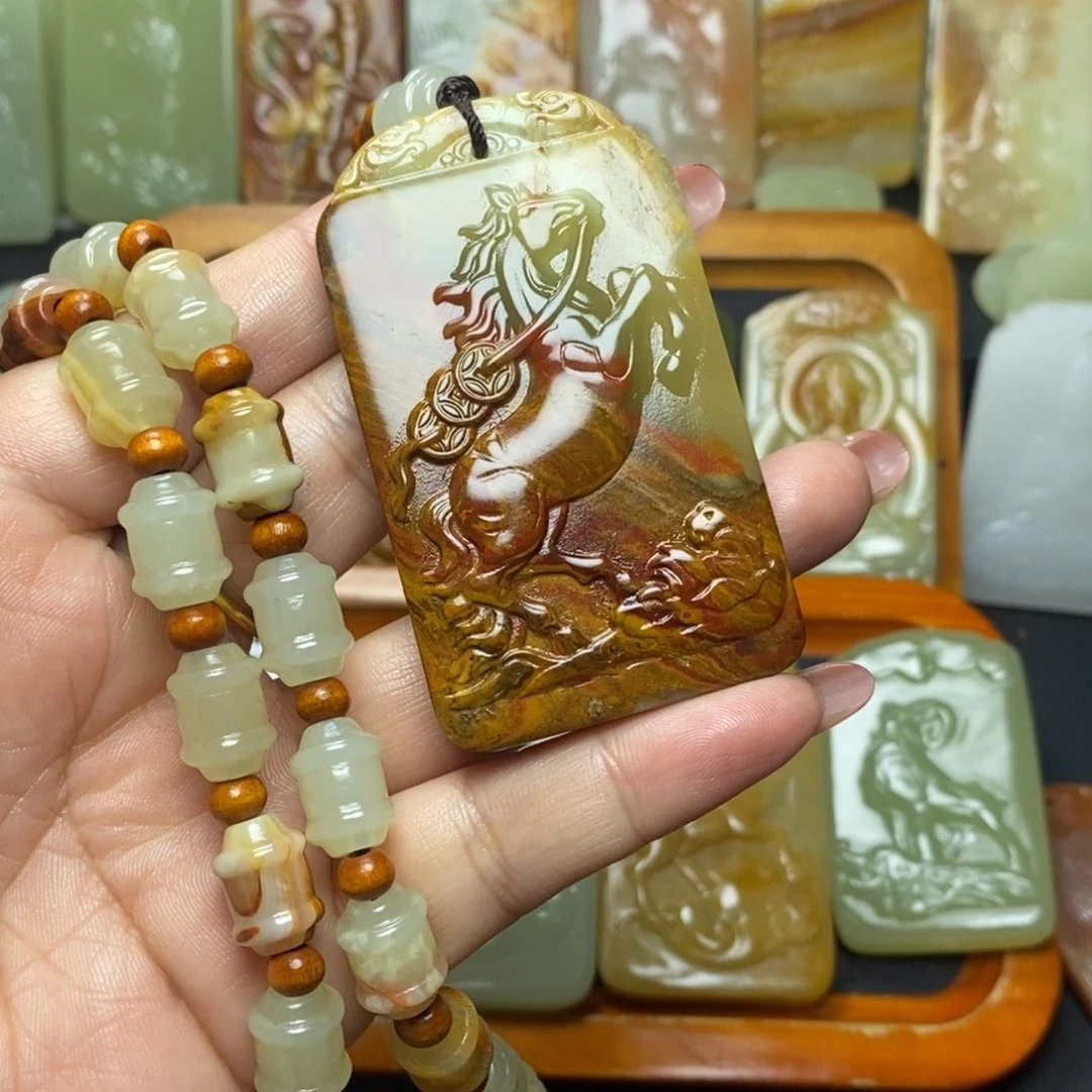 盆景石方解石生肖马